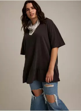 Festi Oversized Tiered Heritage Slub Tee | Torrid (US & Canada)