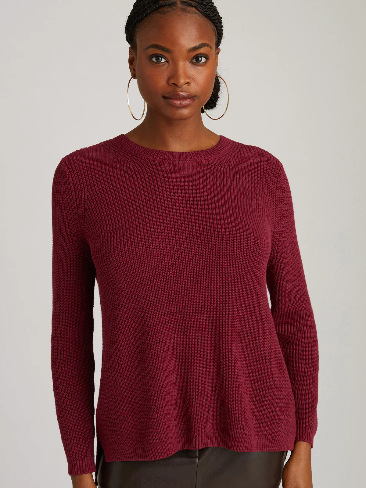 525 America Emma: Crewneck Shaker Stitch Sweater | 525 America