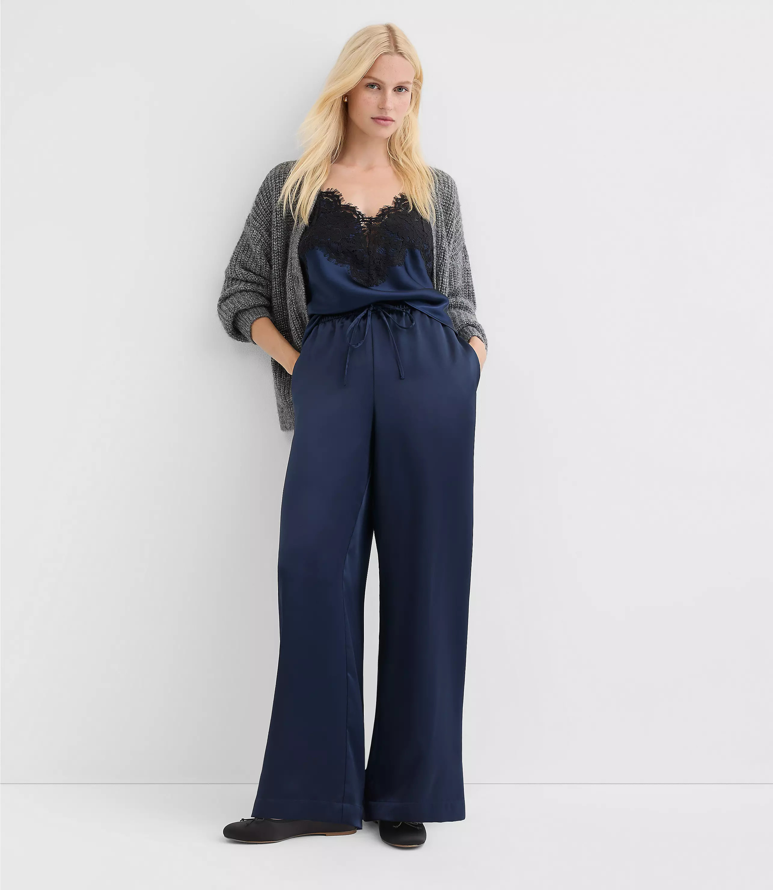 Sawyer Pull On Pants in Satin | LOFT