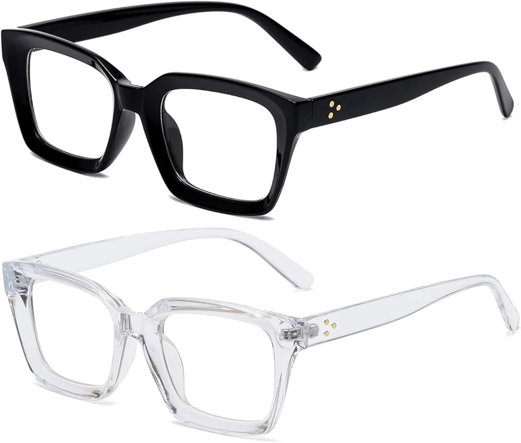 EYLRIM Classic Thick Square Frame Clear Lens Glasses for Women Men Non Prescription Eyeglasses | Amazon (US)