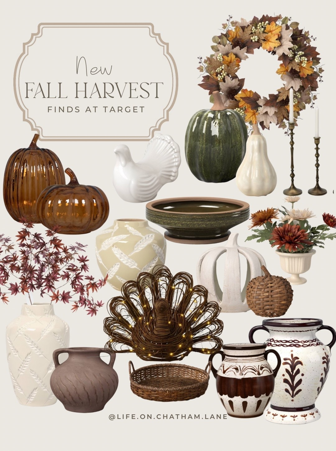 New Harvest collection at @Target!  Love these pretty new vases, wreaths, pumpkins, and lit turkey!

#LTKHome #LTKSeasonal