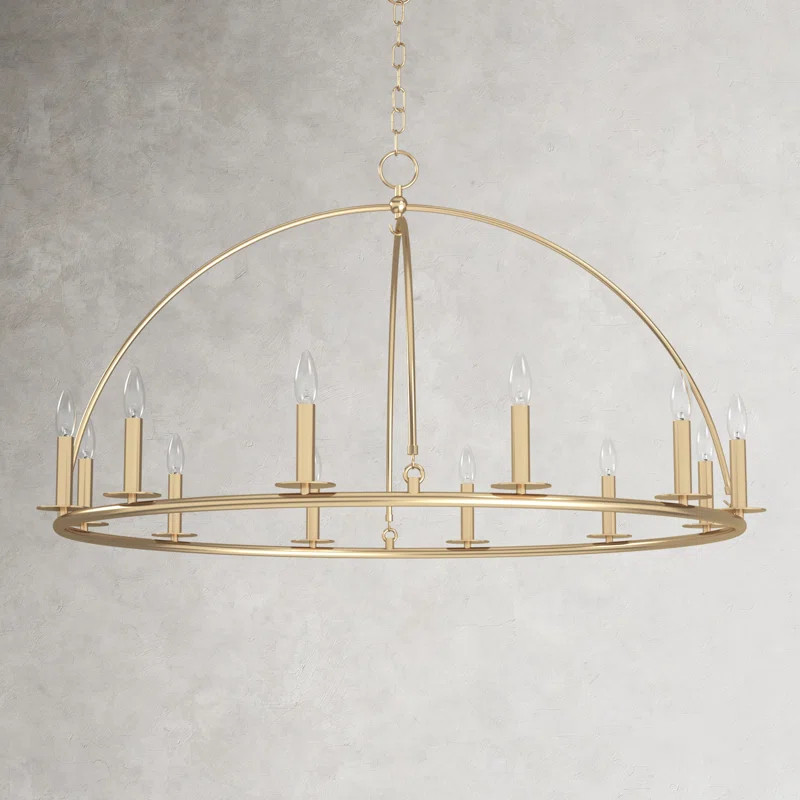 Zachary 12 - Light Dimmable Wagon Wheel Chandelier | Wayfair North America