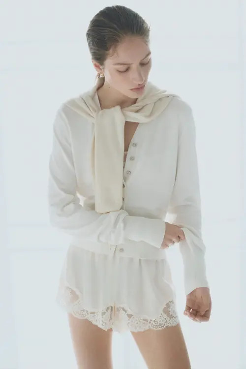 H&M Fine-Knit Cardigan in White at Nordstrom, Size Medium | Nordstrom