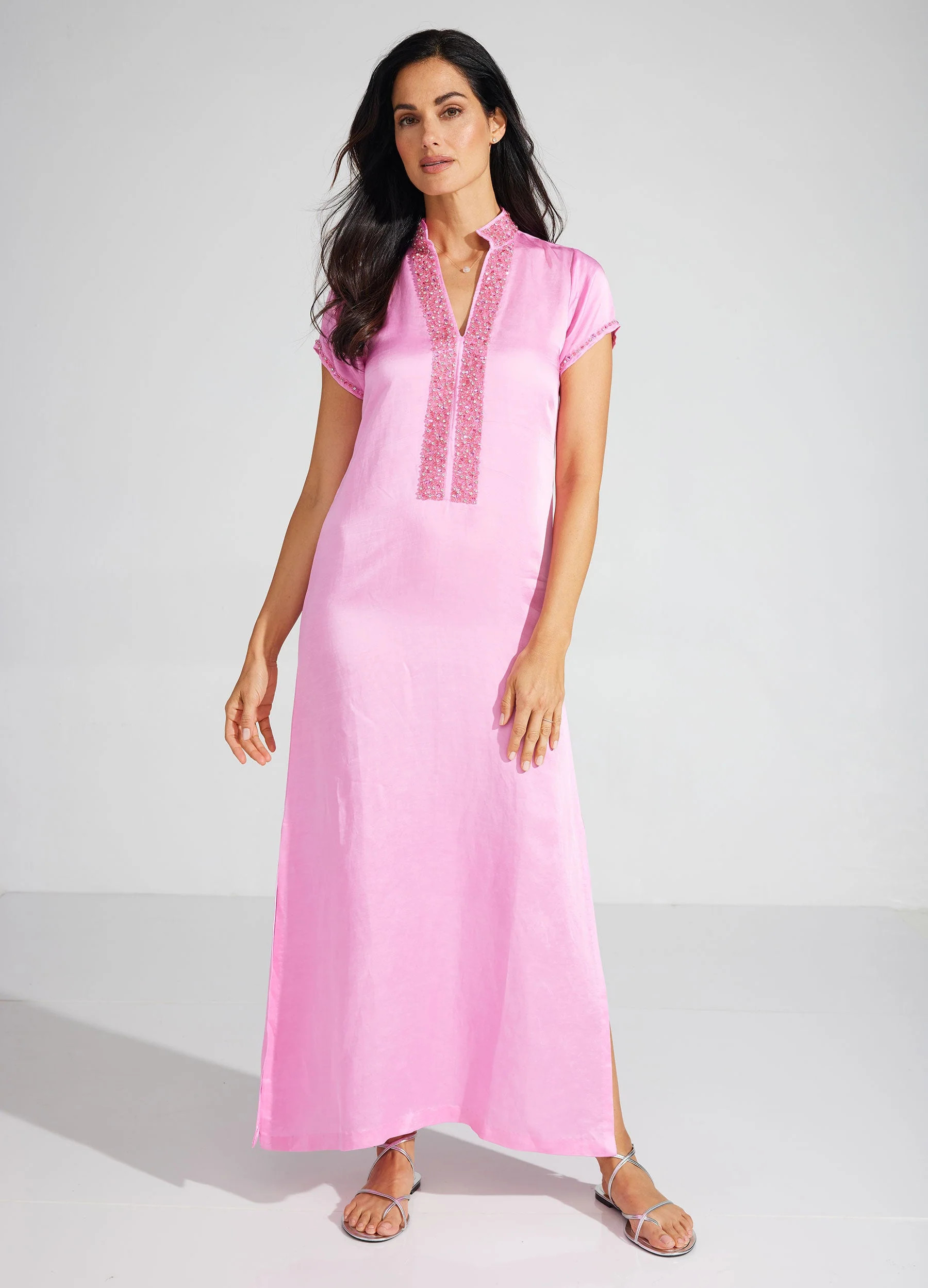 Meg 54" Cap Sleeve Caftan | BELLA TU