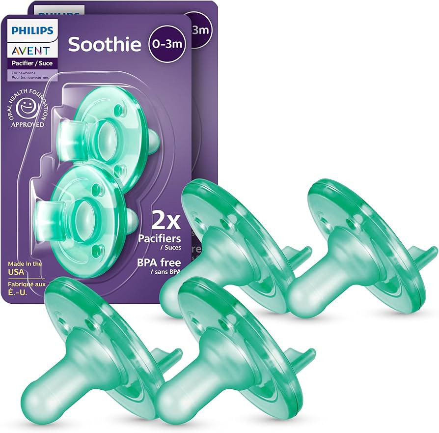 Philips Avent Soothie Orthodontic Baby Pacifiers, 100% Silicone Pacifiers, One Piece, BPA-Free, f... | Amazon (US)