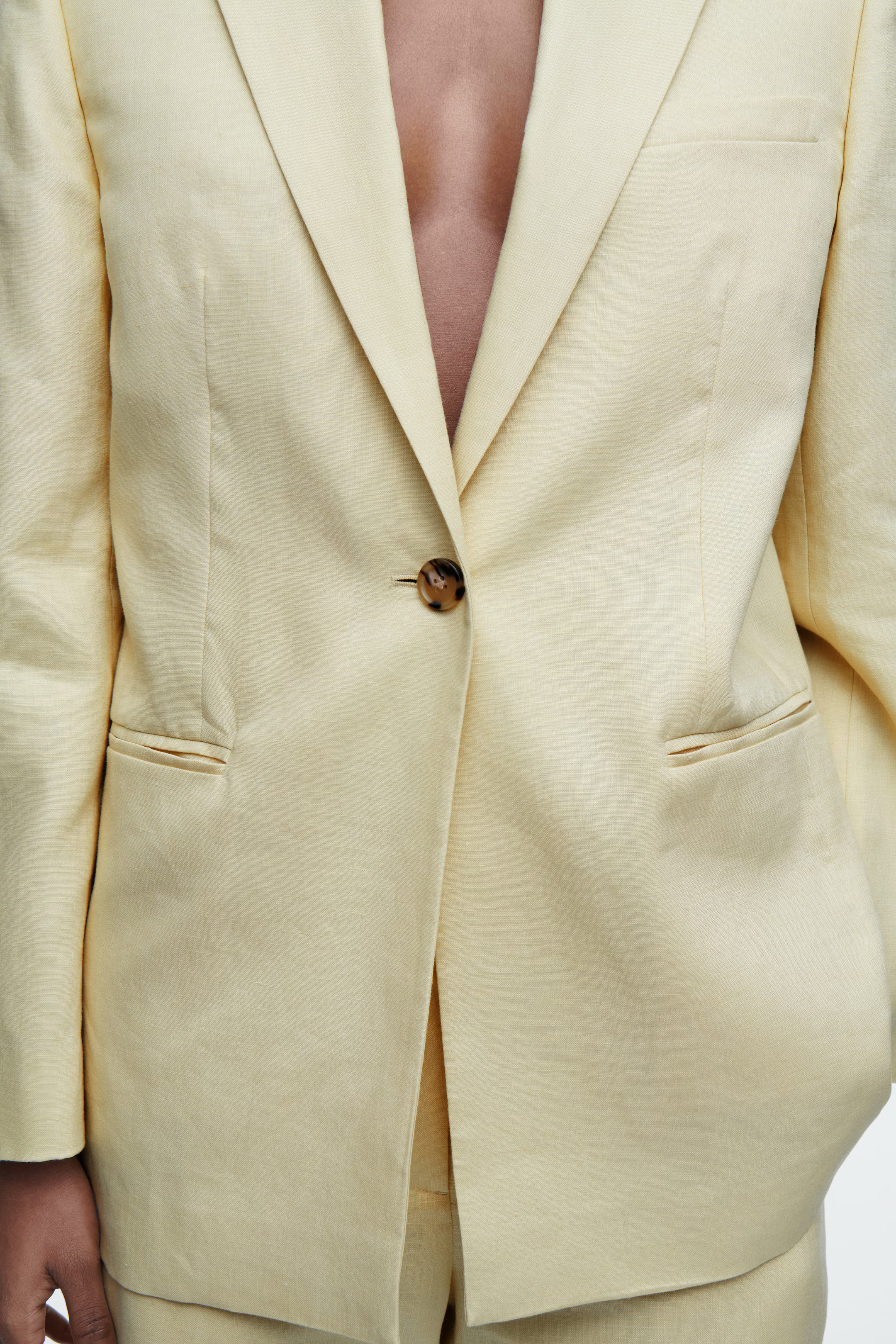 LONGLINE LINEN BLAZER - BUTTER YELLOW | COS UK