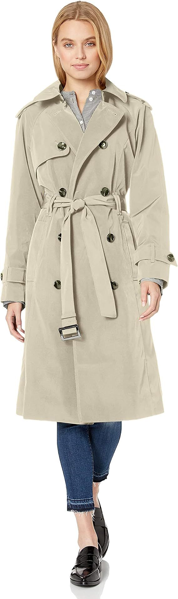 London Fog Women's 3/4 Length Double-Breasted Trench Coat with Belt       Send to Logie | Amazon (US)