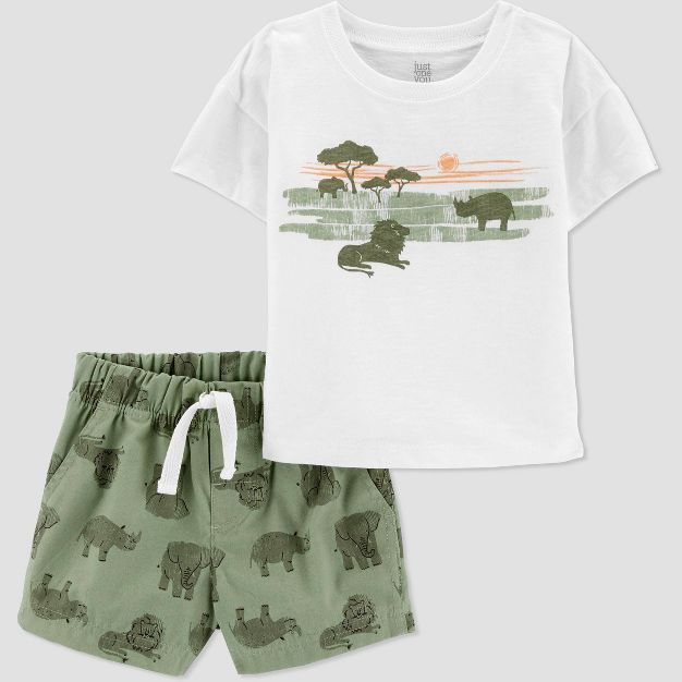 Baby Boys' Safari Top & Bottom Set - Just One You® made by carter's Olive | Target
