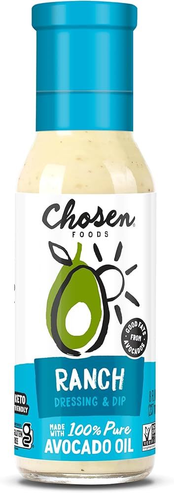 Chosen Foods Avocado Oil-Based Ranch Salad Dressing and Marinade, Keto Diet Friendly, Gluten & Da... | Amazon (US)