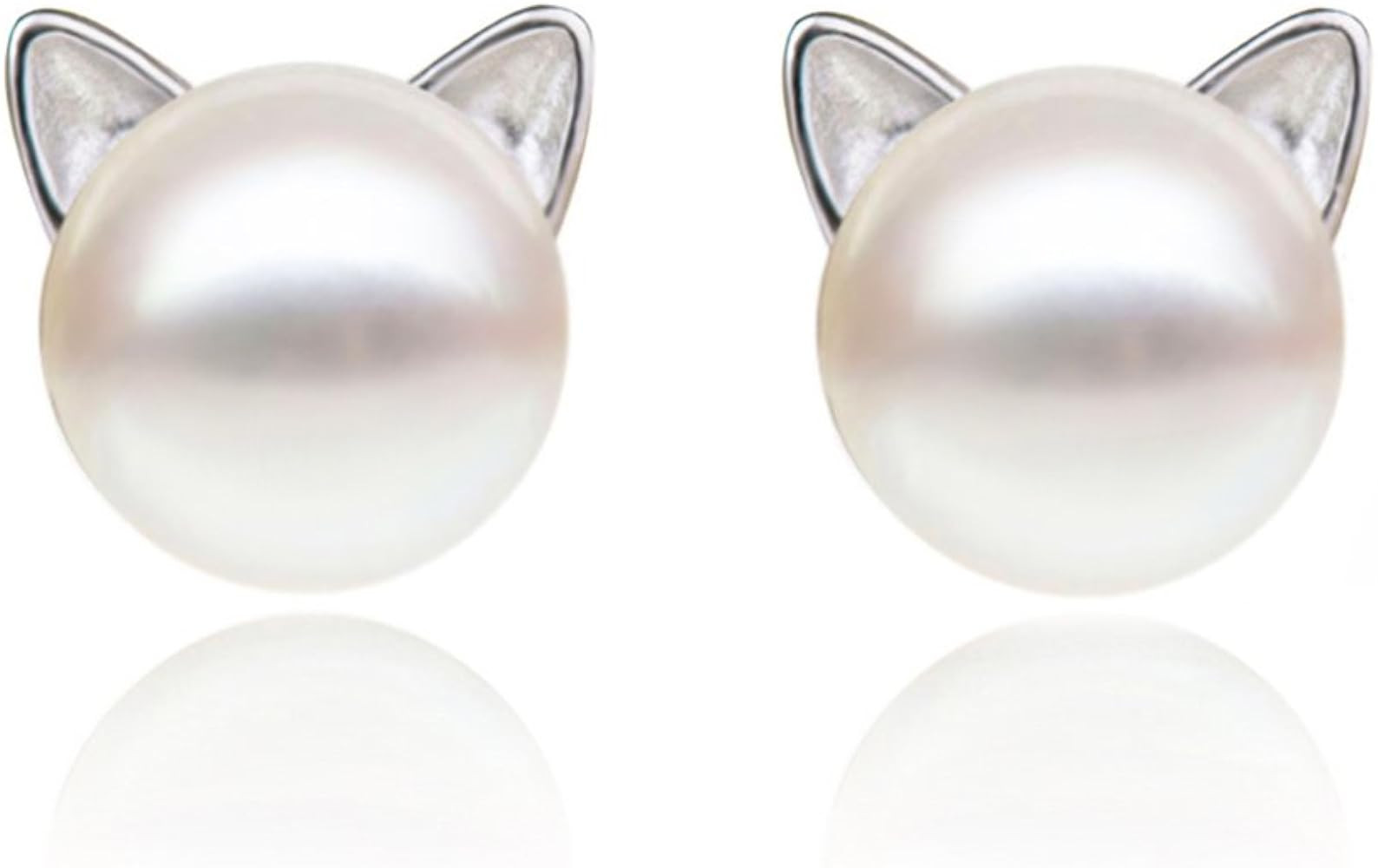 S.Leaf Cat Pearl Earrings for Women 925 Sterling Silver Hypoallergenic Cat Memorial Gifts Lovers ... | Amazon (US)