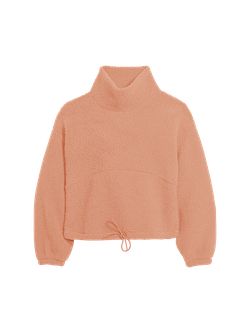 Cropped Sherpa Pullover Turtleneck Sweater for Women | Old Navy (US)