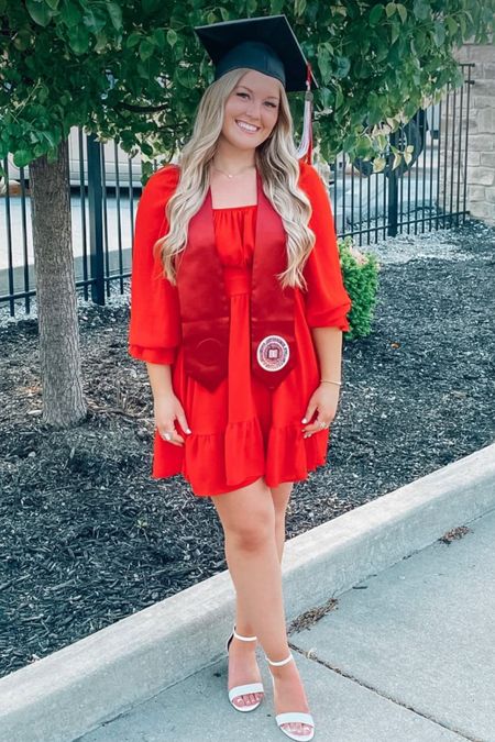 This red graduation dress with long sleeves is so cute and perfect on curvy women! 

#LTKcurves #LTKunder50