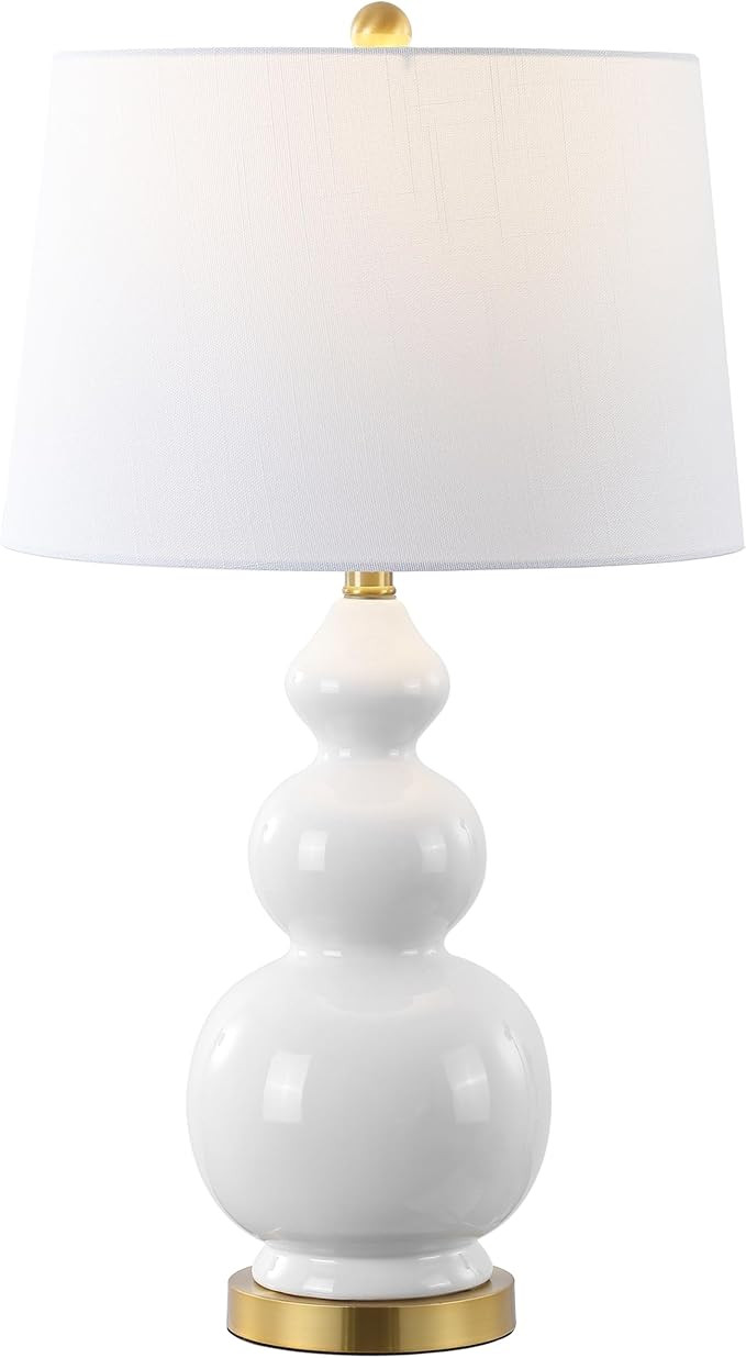 JONATHAN Y JYL4023D Bowen 27.5" Contemporary Transitional Ceramic Gourd LED Table Lamp, White/Bra... | Amazon (US)