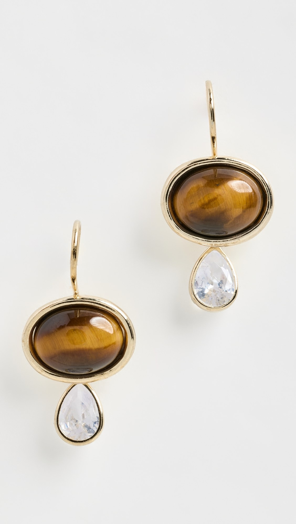 Oval Tiger Eye Gemstone Drop Earrings | Shopbop