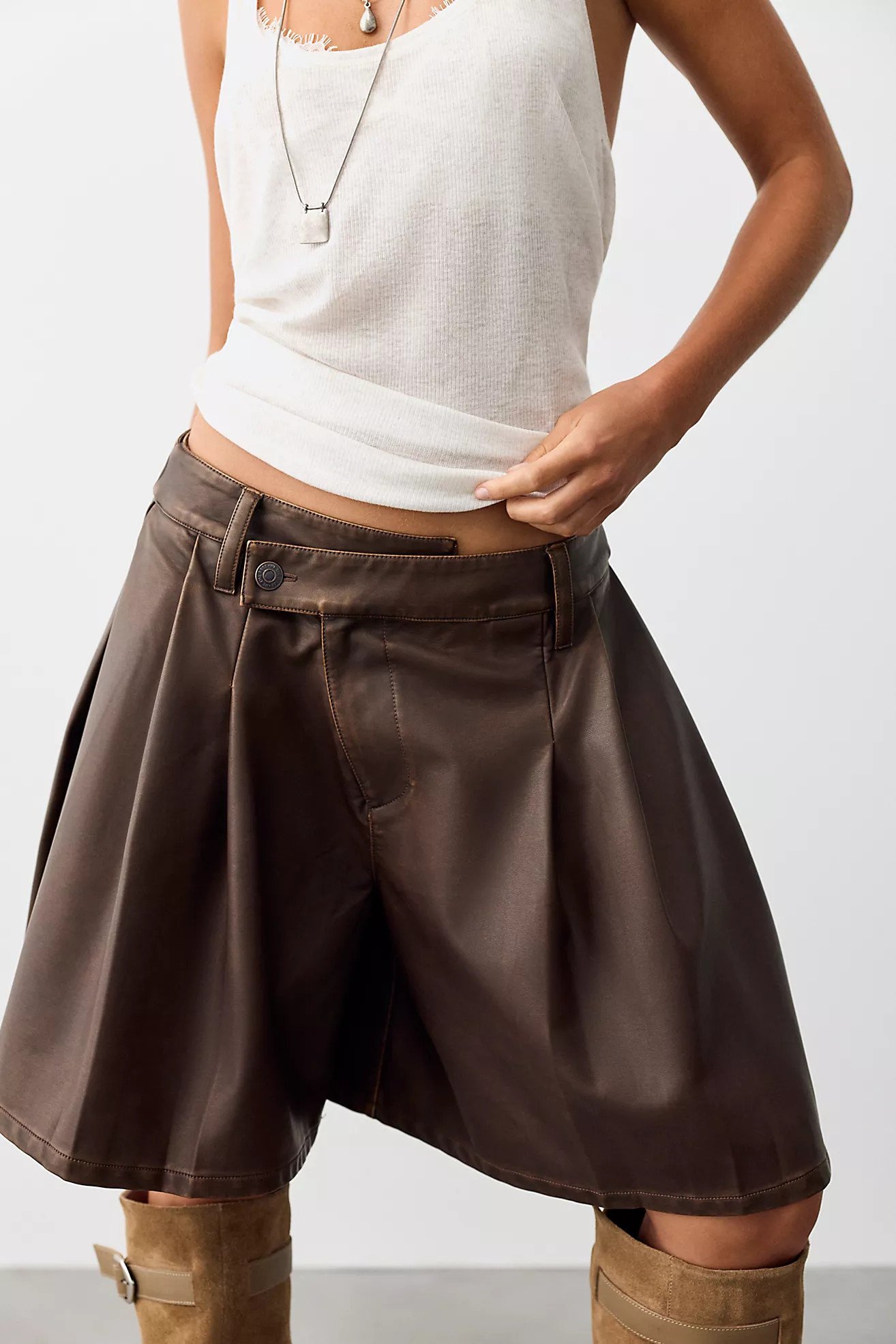 We The Free Porter Crossover Vegan Trouser Shorts | Free People (Global - UK&FR Excluded)