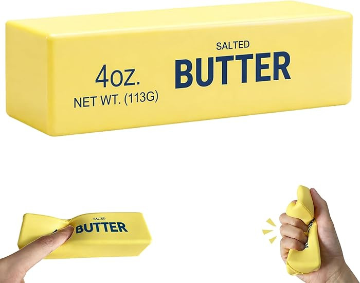 Butter Squishy Slow Rising Stress Relief Toy, Realistic Butter Stick Squeeze Toy, Soft PU Foam Fi... | Amazon (US)