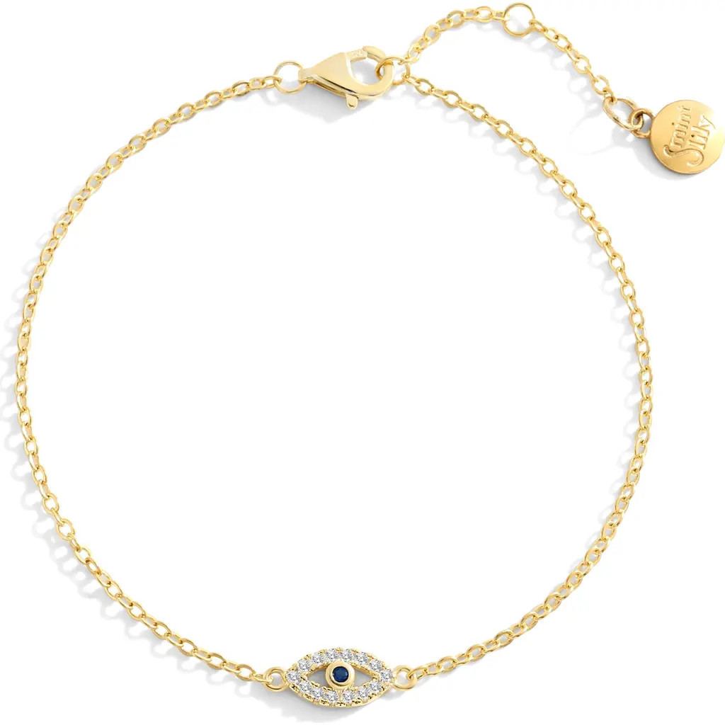 Mint & Lily Dainty Evil Eye Charm Bracelet in 18K Gold Plated at Nordstrom | Nordstrom