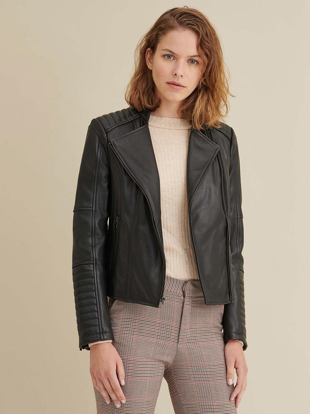 Alexis Quilted Leather Moto Jacket | Wilsons Leather