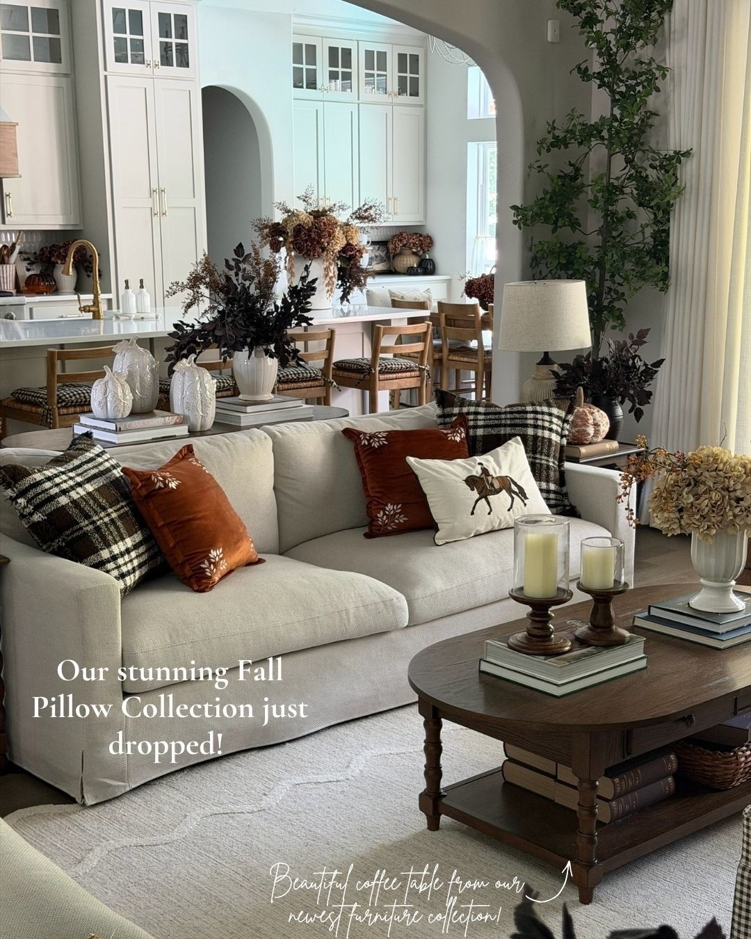 Loving this beautiful oval coffee table and our fall pillows in our living room 😍 

 #LTKSeasonal #LTKHome