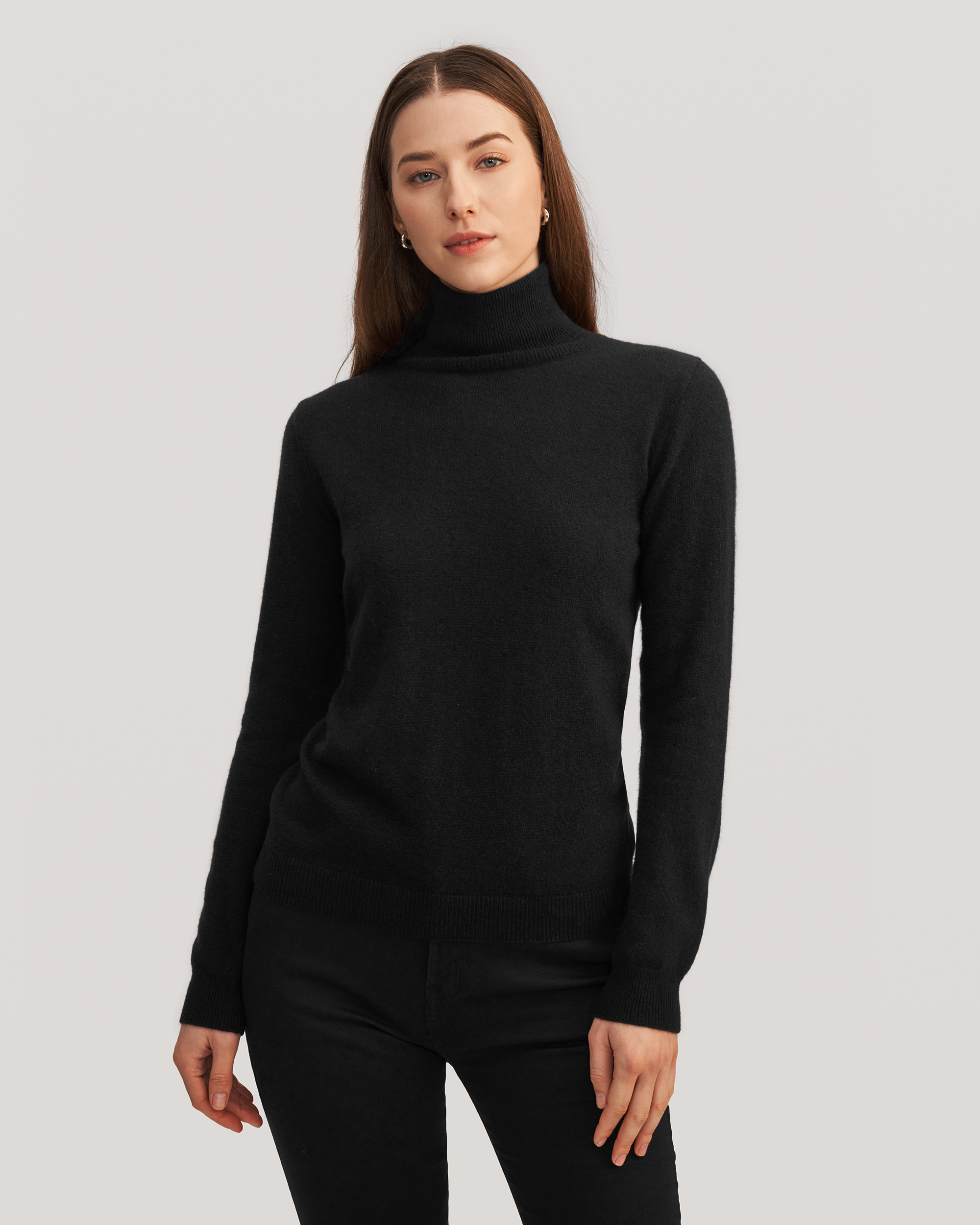 Pure Cashmere Turtleneck Sweater For Women | LilySilk