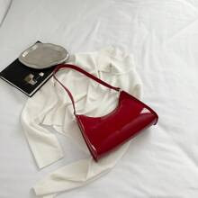 Solid Color Minimalist Womens Shoulder Bag Burgundy Bag Bag New Year Ideal Gift | SHEIN