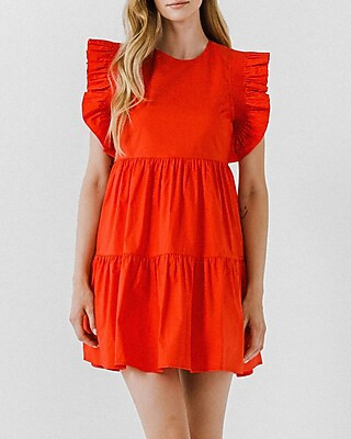 English Factory Ruffled Babydoll Mini Dress | Express