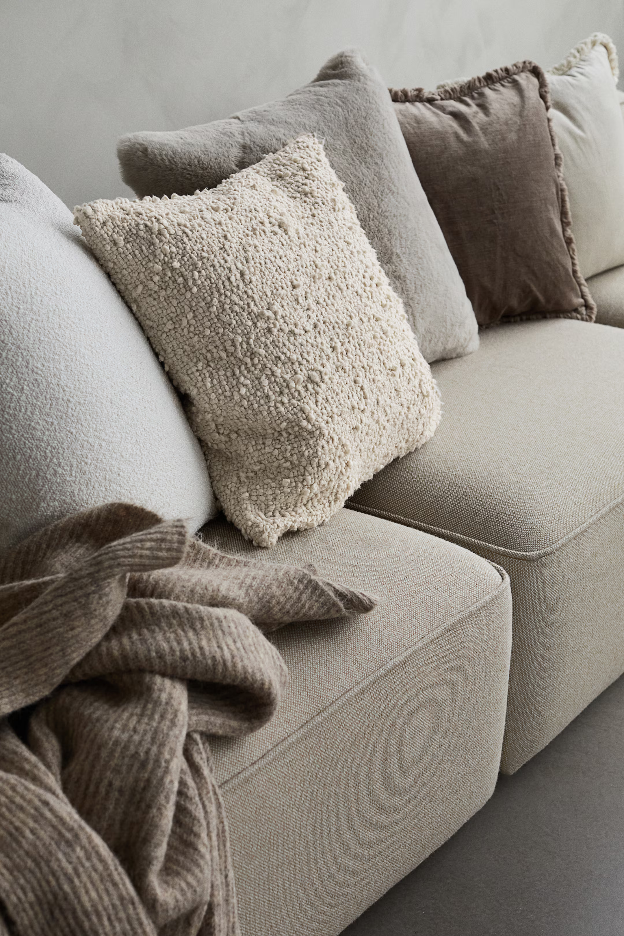 Bouclé Cushion Cover - Light beige - Home All | H&M US | H&M (US + CA)