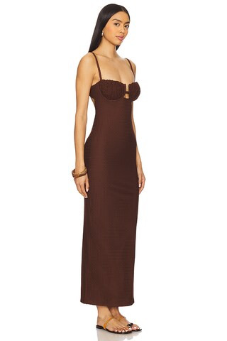 Montce x REVOLVE Petal Long Slip Dress in Chocolate from Revolve.com | Revolve Clothing (Global)