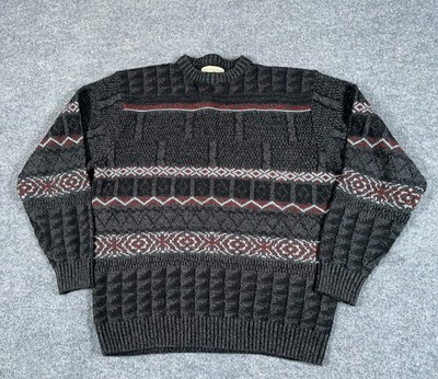 VTG 90s MunsingWear Geometric Pattern Sweater adult Medium Gray Red Dad Preppy | eBay US