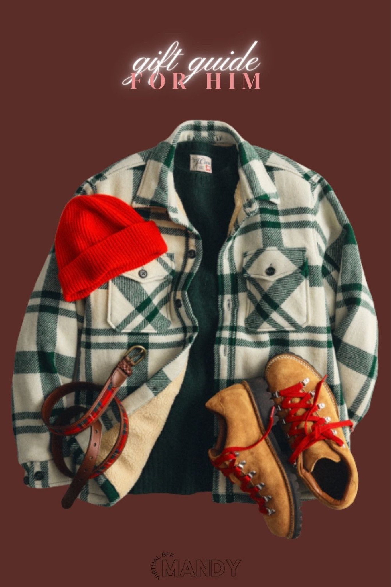 J.Crew men’s wool shirt jacket with Sherpa lining, brushed wool crewneck sweater, cashmere beanie, low-top hiking boots and leather belt with tartan cloth. Follow for more gift guides this holiday season! 

Mens Gift Guidee

#LTKGiftGuide #LTKmens #LTKHoliday