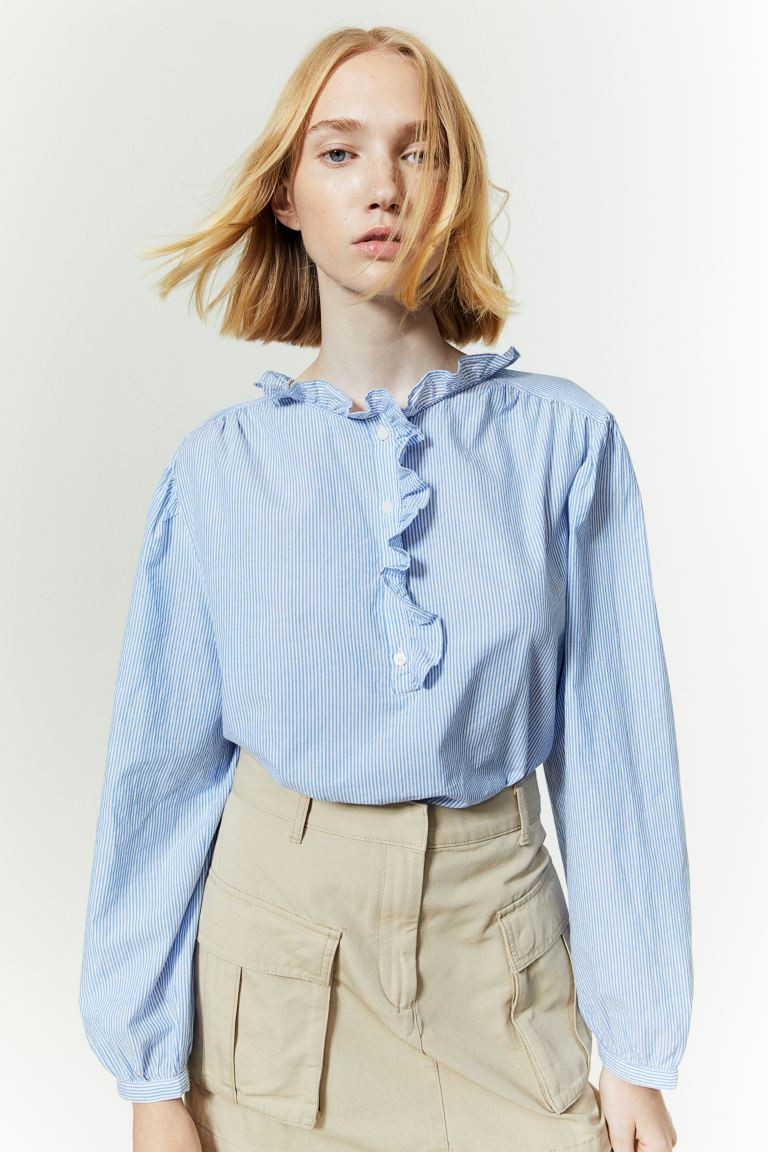 Ruffle-trimmed Pullover Blouse | H&M (US + CA)