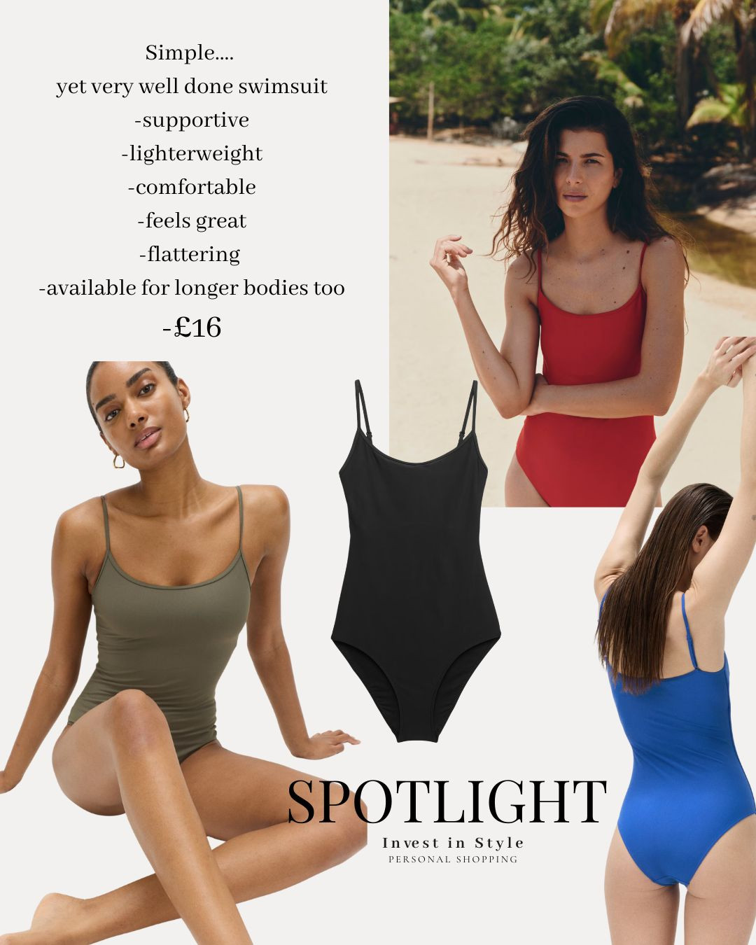 lots of you looking for a last minute swimsuit.
This one is very good!
It's simple and understated but just works very well
the fabric, feeling, cut, colours and price tag!
It comes in a longer length too. 
 

 #LTKsummer #LTKtravel #LTKswimwear