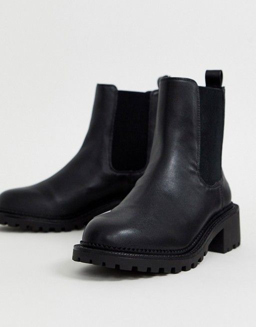ASOS DESIGN Action chunky chelsea boots in black | ASOS (Global)