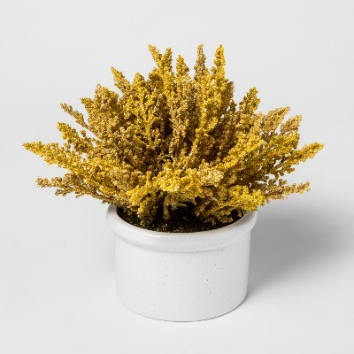 Faux Golden Rod in White Pot - Threshold™ | Target