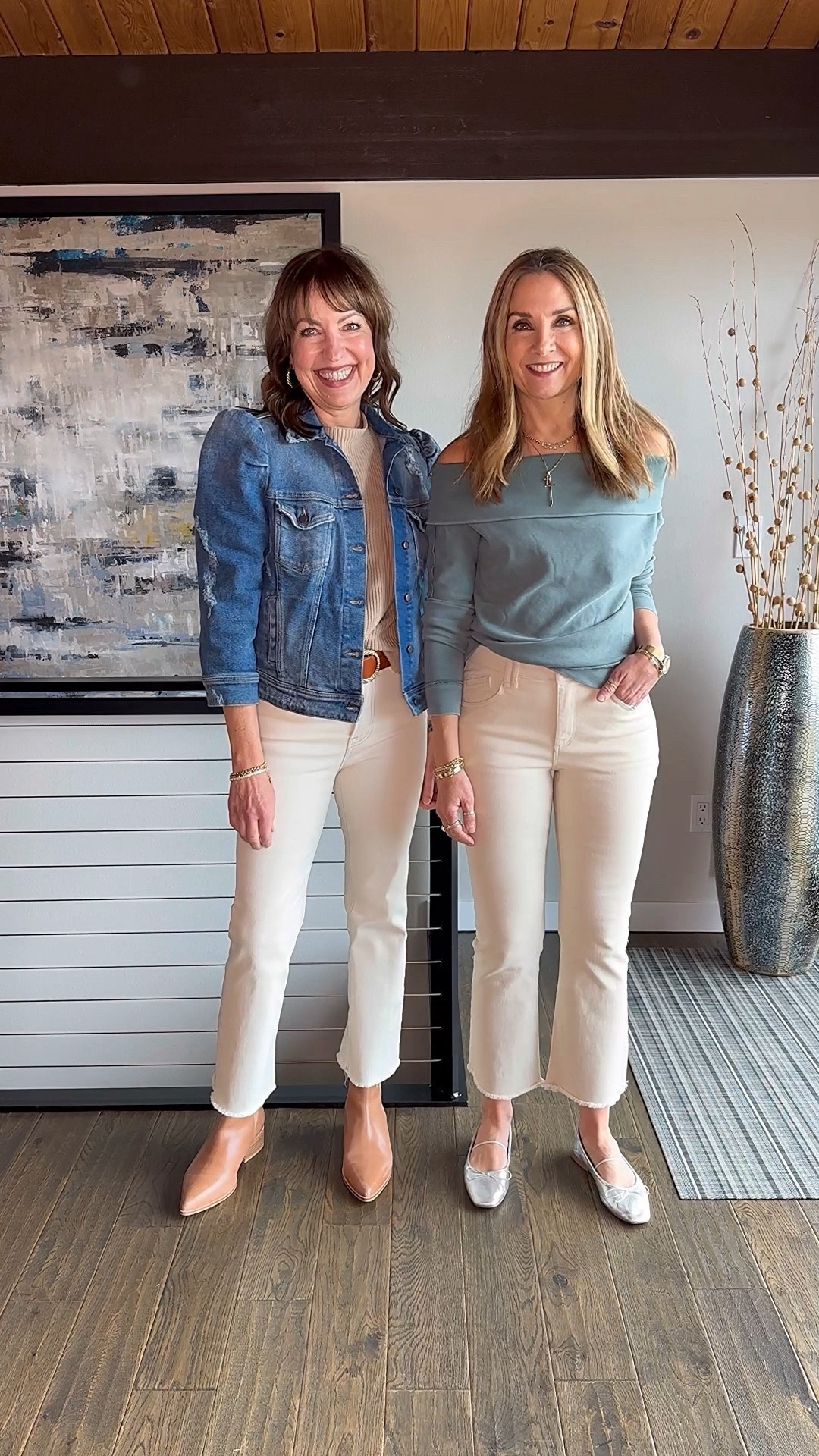 One way we beat the winter fashion blahs is to lighten up our denim!🤗 
Off- white or ecru jeans are fun to style right now, and they’re not as full on Spring/Summer as bright white. This reel is the first in our series of styling our ecru denim finds!😁
Be sure to watch our stories as we describe what we like about each pair! 

HOW TO SHOP:🛍️🛍️
- Comment “links” for outfit links sent to your inbox! 
- Click the link in our bio to shop our @shop.ltk or from lastseenwearing.com! 
- Links will be in our stories!

Mango, Madewell, off white jeans, ecru jeans, Spring transition outfit, Free People, off the shoulder top, Retrofete Ada jacket, Frankie4, casual outfit 

#LTKstyletip #LTKover40 #LTKworkwear