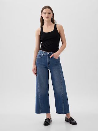 High Rise Stride Wide-Leg Ankle Jeans | Gap (US)