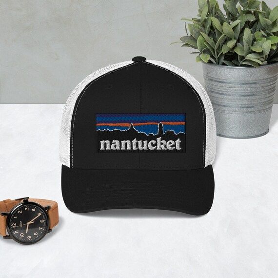 Nantucket Hat, Nantucket Trucker Hat, ACK Hat, Nantucket City Scape Hat | Etsy (US)