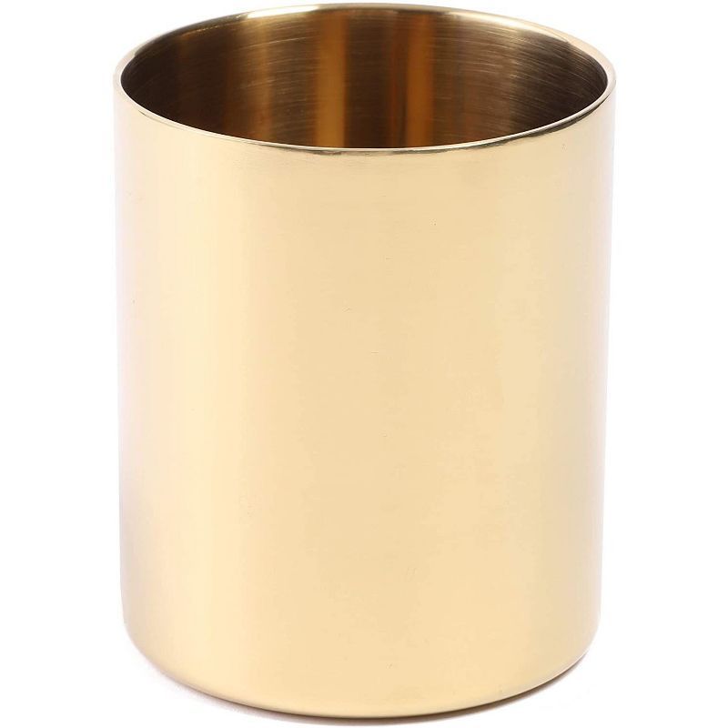 Juvale Gold Metal Pen Holder, Pencil Cup Desk Organizer Office Supplies, Makeup Brush Holder for ... | Target