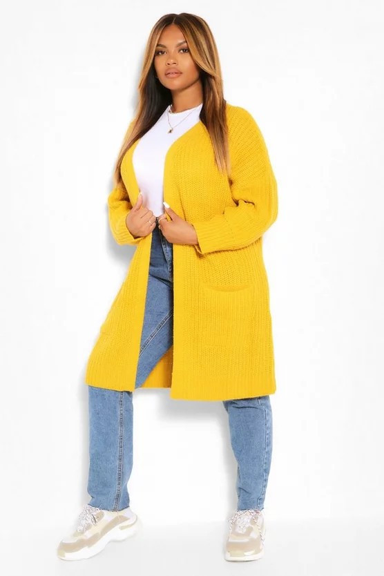 Plus Boyfriend Knitted Cardigan | Boohoo.com (US & CA)