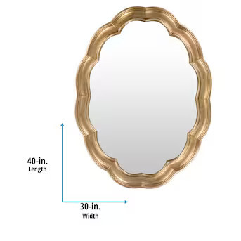Surya 32-in W x 5-in H Oval Silver Framed Wall Mirror | Lowe's