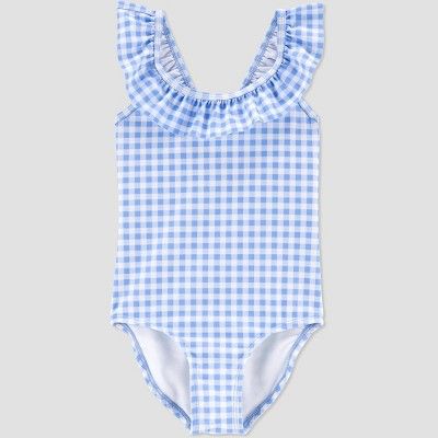Toddler Girls&#39; Gingham Check One Piece Swimsuit - Just One You&#174; made by carter&#39;s Blu... | Target