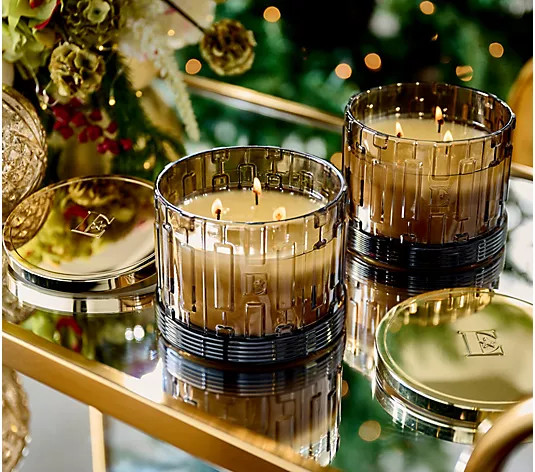 Elton John by Slatkin + Co. S/2 14oz Woodsmoke Vanilla Candles | QVC