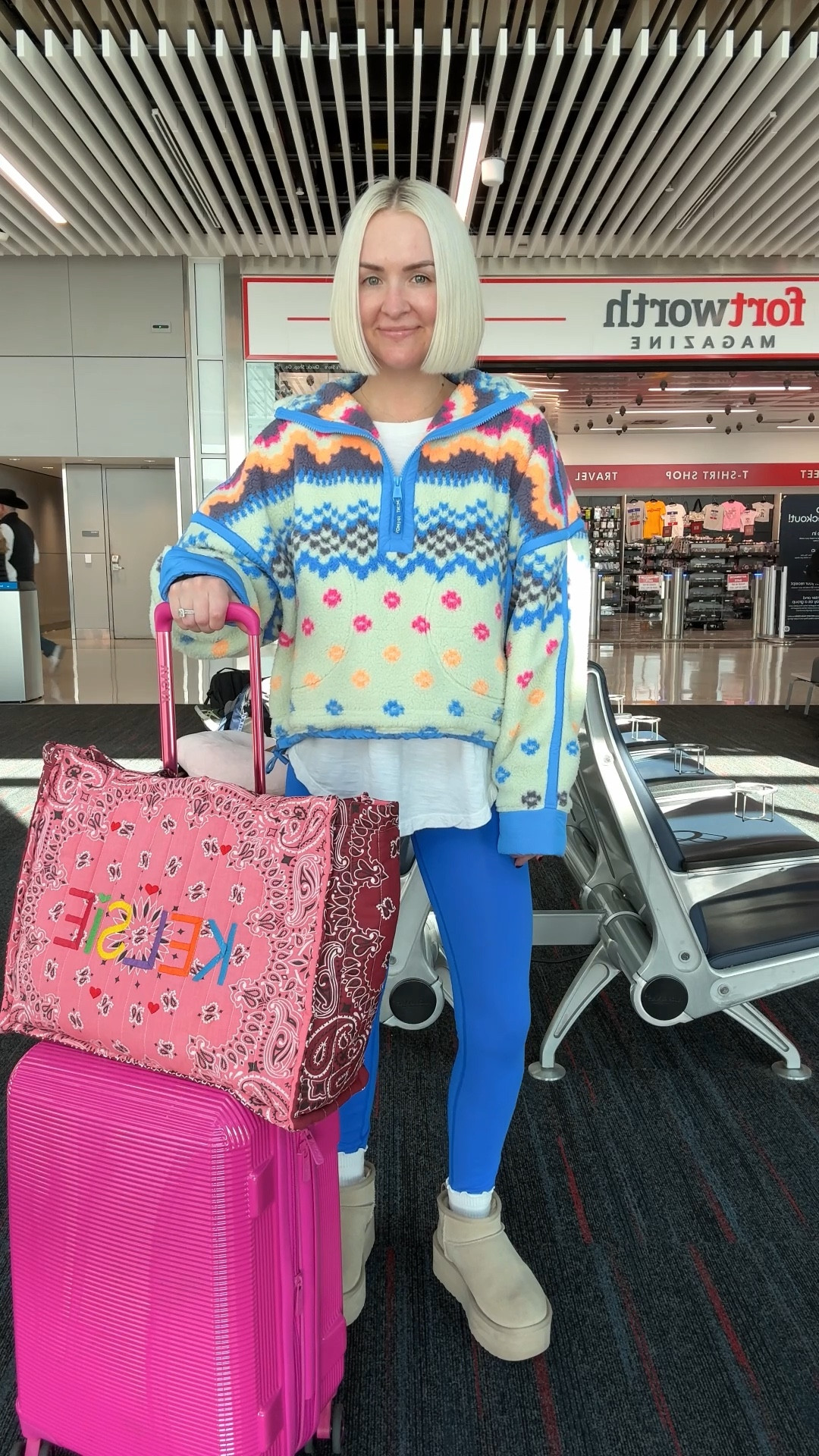 Printed mountain high half zip (XS) / travel ootd / airport outfit 

#LTKootd #LTKHoliday #LTKTravel