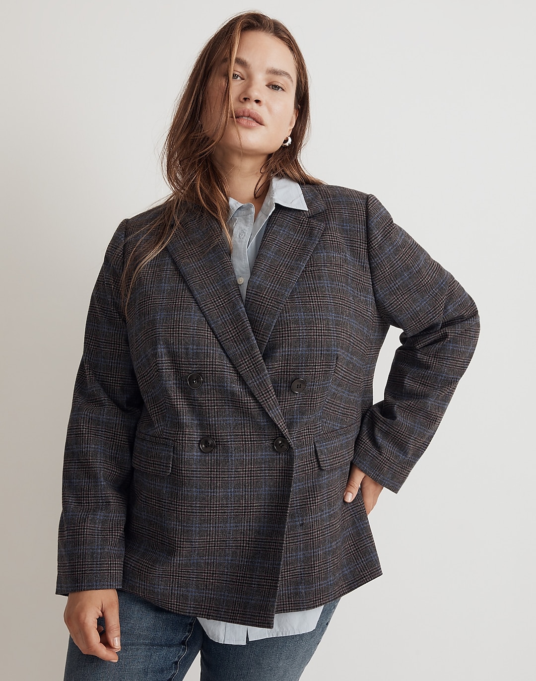 The Plus Rosedale Blazer in Plaid | Madewell