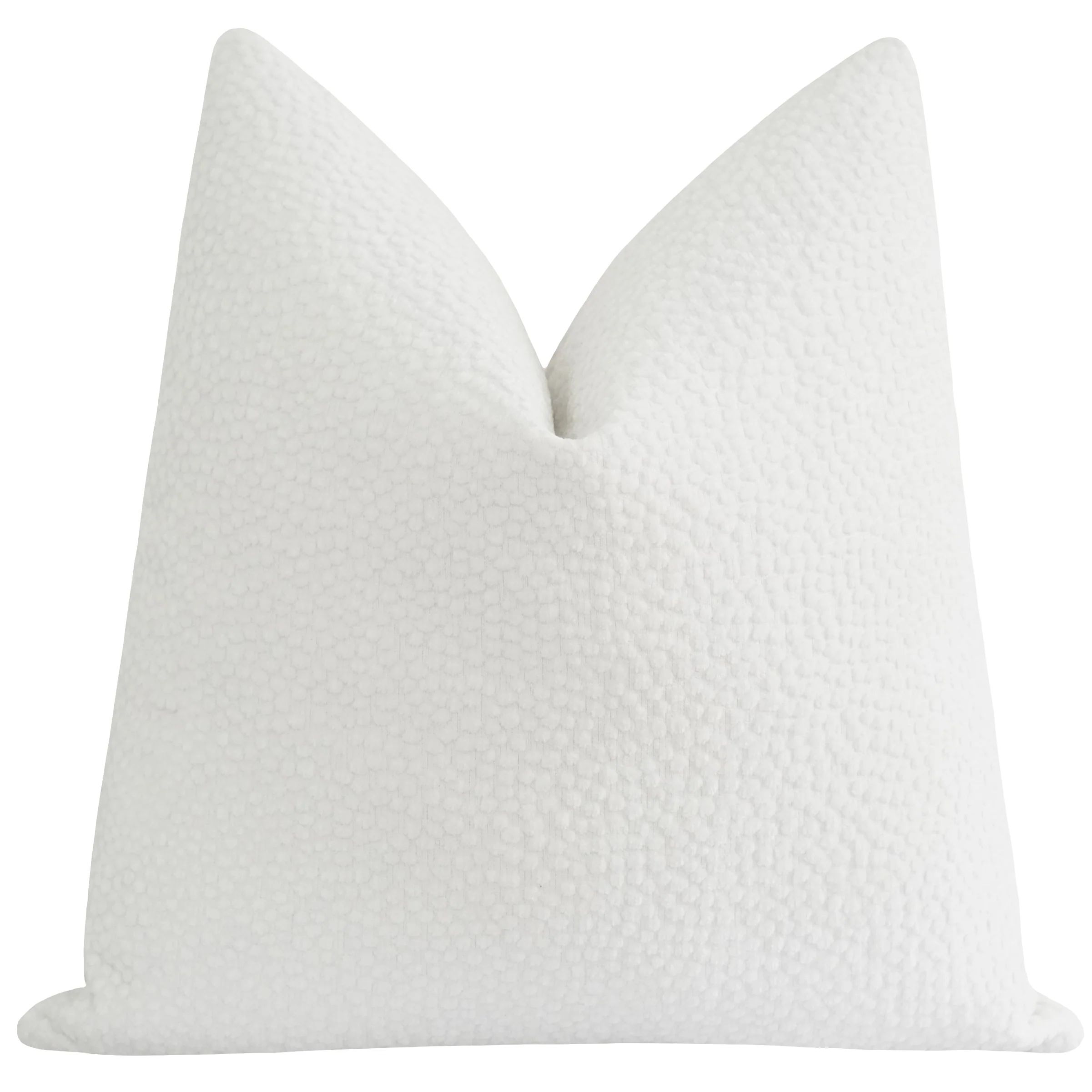 Capron White Dotted Chenille Pillow | Land of Pillows