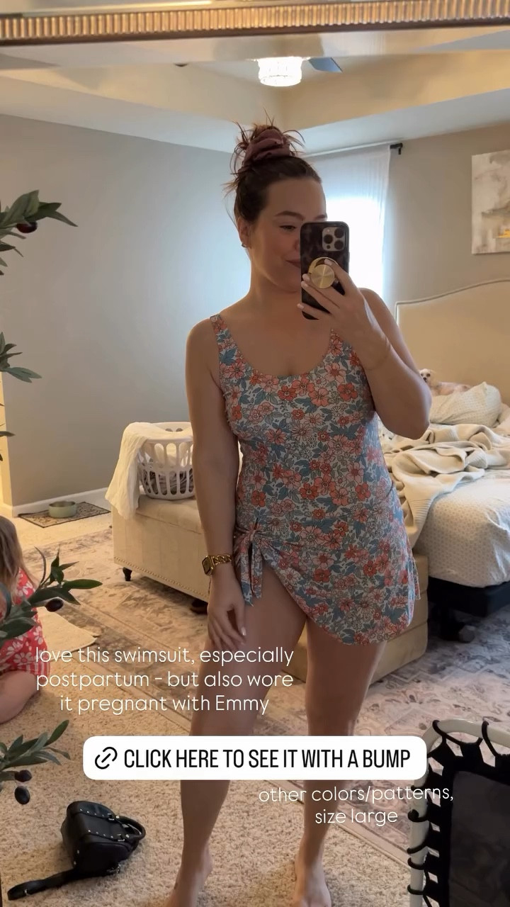 love this swimsuit, especially postpartum - but also wore it pregnant with Emmy  other colors/patterns, size large

#LTKSwim #LTKMidsize