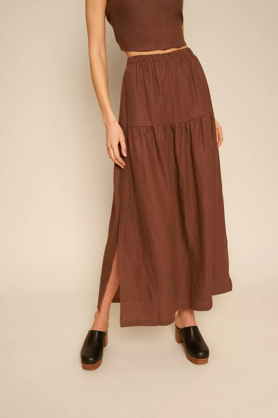 Whimsy + Row Millie Tiered Linen Maxi Skirt | Urban Outfitters (US and RoW)