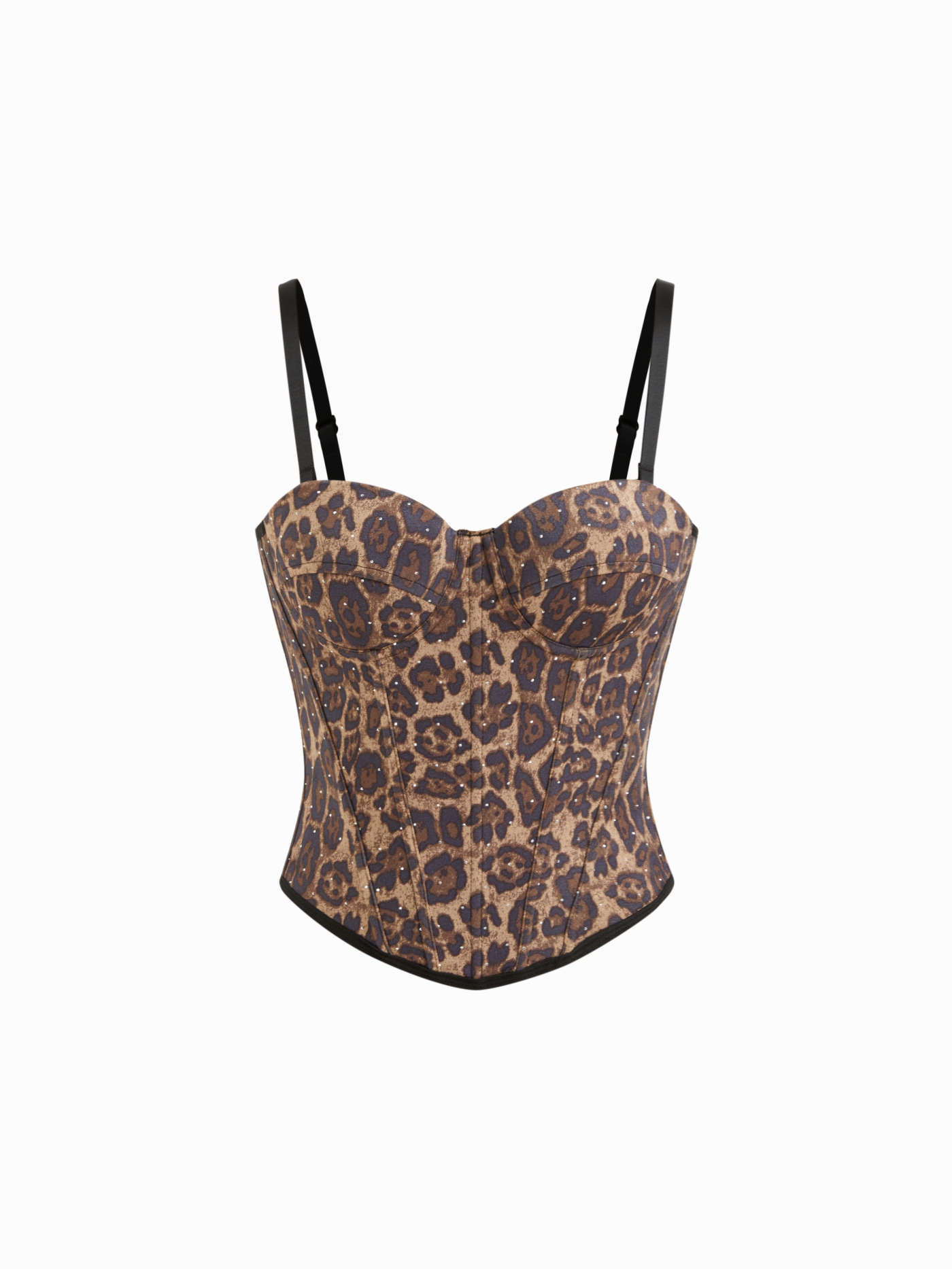 Sweetheart Neckline Two Way Leopard Print Corset Cami Top | Cider