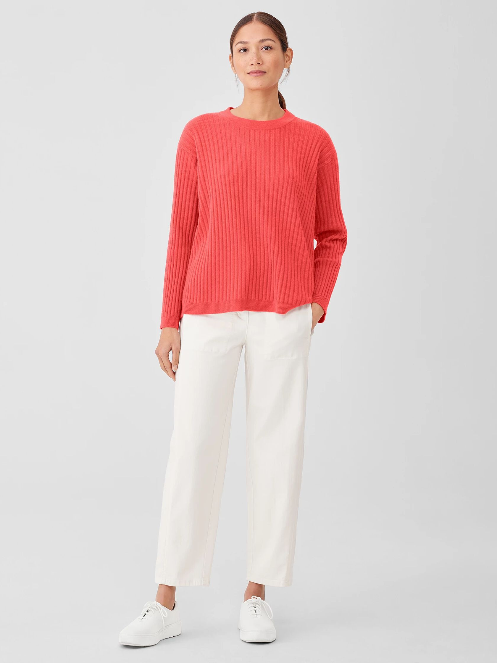 Italian Cashmere Crew Neck Top | Eileen Fisher