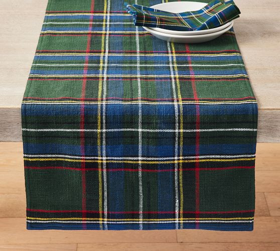 Stewart Plaid Cotton Table Runner | Pottery Barn (US)